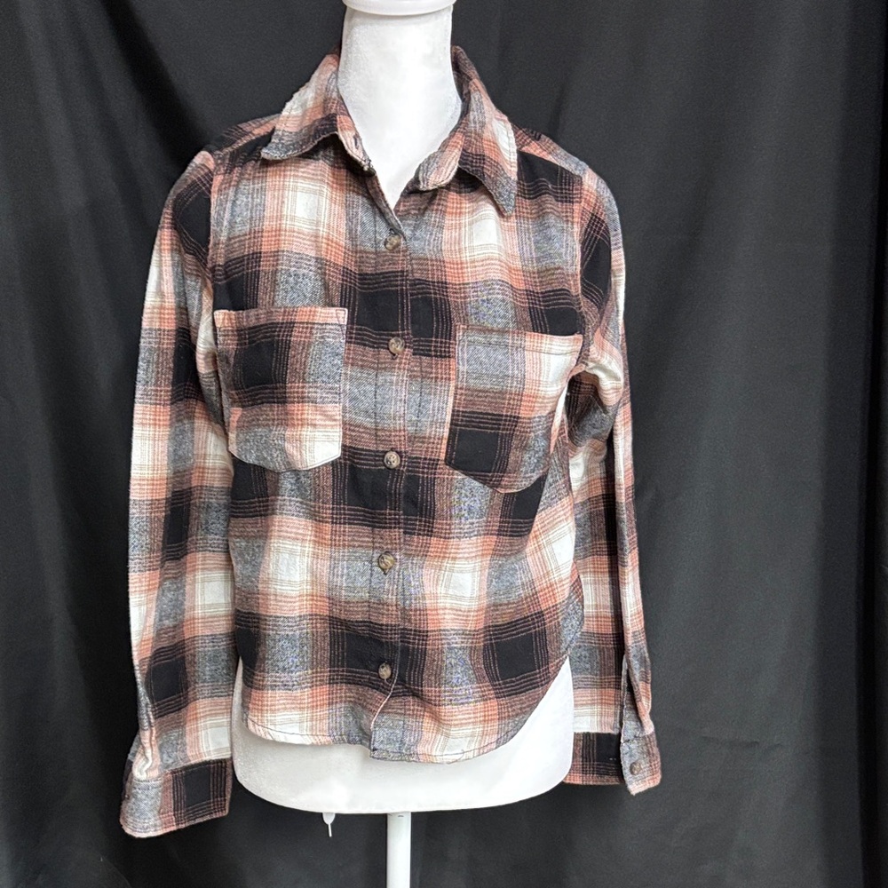 Wallflower Checkered Flannel in Black and Brown